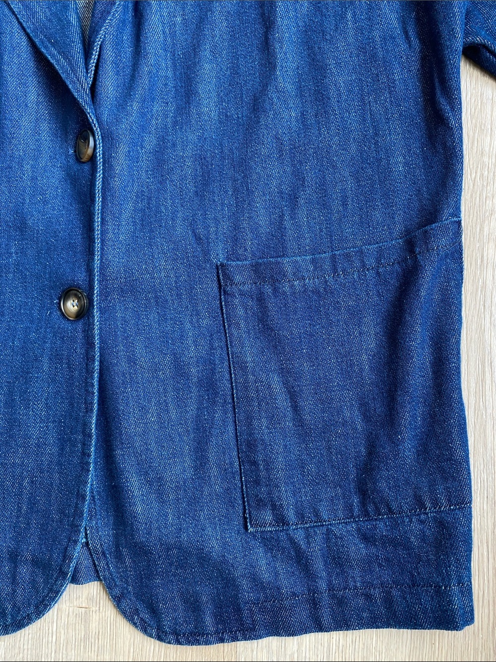 Vanessa Milano Italy Denim Oversized Blazer Jacket 100% Cotton S - Picture 6 of 13